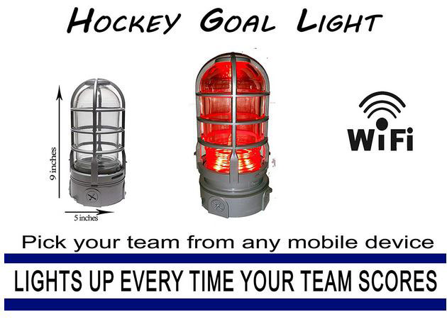 Hockey Goal Light with WiFi Turns Red When Your Team Scores