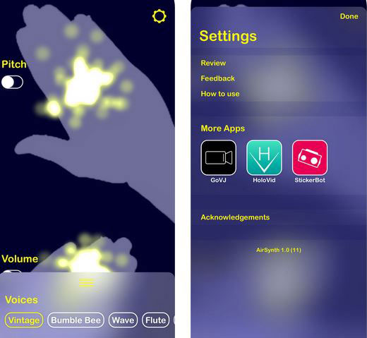 Airsynth For Iphone Make Music By Waving Your Hands In The Air