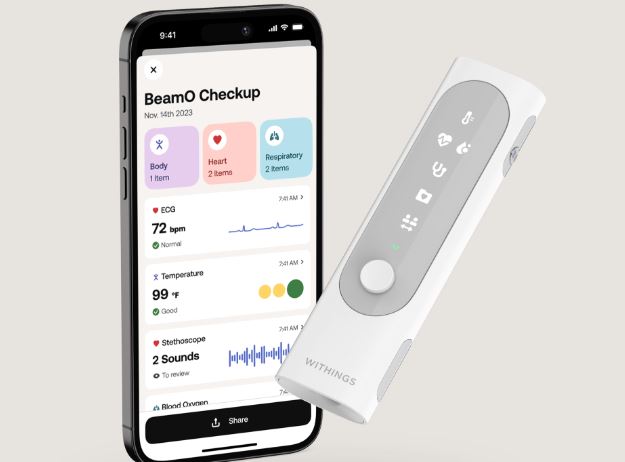 Withings BeamO App Connected Multiscope (Thermometer + Stethoscope + ECG)